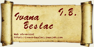 Ivana Beslać vizit kartica